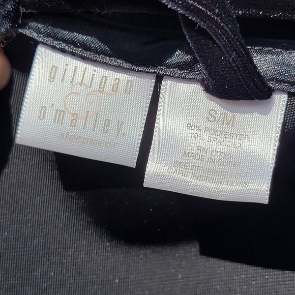 GILLIGAN & O'MALLEY ♡ Gorgeous Vintage SOFT Black Midi Velvet Robe with Belt S/M - Picture 17 of 17